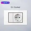 Tipo 118 Diseño de Vidrio Templado Tecla de Piano Blanca Enchufe de Interruptor 16/20A Enchufe Universal Estándar Americano, Británico y Europeo