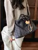 Bolsa Tote de Bolinhas Listradas para Mulheres 2026 Nova Grande Capacidade Bolsa Transversal para o Dia a Dia Outono Inverno Bolsa de Mão de Lona Retrô