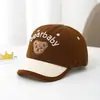 Gorra para bebé de colores combinados para niña, gorro para bebé niño, temporada de primavera y otoño, dibujos animados, algodón, oso, visera solar linda, gorra de béisbol