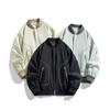 Jaqueta bomber retrô estilo americano masculina, casaco de beisebol solto da moda, primavera e outono, casaco cinza