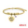 Pulsera Europea y Americana Transfronteriza Acero Inoxidable Hueso de Serpiente Pulsera Día de la Madre Conmemorativa Diamante Rosa Regalo de Vacaciones Grabado Pulsera de Acero de Titanio