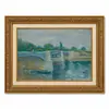 Campo de Van Gogh, Campo de Trigo, Casa de Fazenda, Paisagem de Margem de Rio Pintura a Óleo Estilo Retro Moldura Dourada Entrada da Sala de Estar Pintura Decorativa Emoldurada Arte de Parede