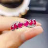 Anillo Popular de Rubí Natural al por Mayor de Fábrica Plata S925 Incrustado Piedra Principal 3*4 Joyería de Lujo Venta Directa de Fábrica