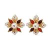 Pendientes de perlas estilo Hong Kong vintage, pendientes de gemas barrocas con incrustaciones de diamantes de colores y diseño de personalidad.