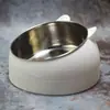 Tazón de acero inoxidable de gran capacidad para comida de mascotas, tazón para gatos, recipiente para comida de gatos, anti-derrames, boca ancha, tazón angulado para perros