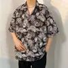 2025 Camisa Floral Masculina Manga Curta Verão Nova Moda Camisa Floral Estilo Tailandês Camisa Vintage Retro
