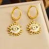 Brincos de Olho do Diabo Mais Vendidos no Aliexpress Transfronteiriço, Brincos Exagerados Personalizados, Brincos de Olho Banhados a Ouro com Gotejamento de Óleo de Alta Qualidade