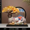 Gato de la Suerte Acostado y Ganando Dinero Pintura de Arena Movediza Adornos Sala de Estar Entrada Mueble de TV Gabinete de Vino Decoración Regalo de Inauguración de Casa Nuevo Hogar