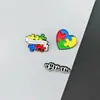 Broche de Rompecabezas Multicolor Más Vendido Transfronterizo Amor Cuadrado Rompecabezas de Color Insignia Metálica Accesorios de Aleación