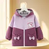 Ropa exterior impermeable y resistente a las manchas para niños, elegante abrigo de otoño e invierno, tallas mediana y grande, chaqueta de algodón con cremallera, adecuada para usar sobre la ropa