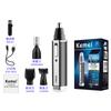 Kemei Km-6630 Depilador de Vello Nasal Multifuncional Eléctrico para Afeitado y Recorte de Cejas Recargable 4 en 1 Set de Dispositivo para Vello Nasal
