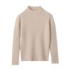 Suéter interior de cachemira de color sólido para niños de otoño e invierno, suéter de manga larga con base ajustada para niños y niñas, jersey de cuello semi-alto.