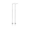 Viento frío 520 borla alambre para oreja titanio acero joyería al por mayor oro 18K amor aretes largos acero inoxidable accesorios