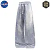 Conjunto de Jaqueta com Capuz Americano Tie-Dye Outono Marca Nasa Masculino de Alta Qualidade Tendência Casual