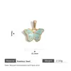 Colgante de Flor y Mariposa Retro Europeo y Americano Esmalte Diamante Proceso de Fundición Hecho a Mano Colgante de Acero Inoxidable Joyería Colgante