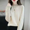 Suéter de punto de manga larga con cuello medio alto, elegante modelo nuevo de otoño e invierno, camisa base de capa interior premium lista para usar