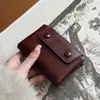 Versión Coreana Ins Bolso Suave y Ceroso Suave Cartera Pequeña con Ojo Billetera Corta Cremallera Hilo Oculto Billetera para Monedas Portatarjetas