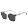 Gafas de sol con protección solar para mujer, estilo retro de celebridad de internet, montura cuadrada, montura negra, gafas de sol marrones GM, gafas de viaje sencillas y de moda para hombre.