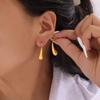 Europa y Estados Unidos transfronterizo nuevo acero de titanio simple largo gota de agua aretes moda Joker aretes personalidad aretes en stock venta al por mayor
