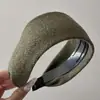 Diadema Plana de Lana de Ala Ancha Estilo Coreano para Mujer, Nuevo Estilo Otoño e Invierno, Accesorio para el Cabello de Corona Alta para Cubrir la Línea del Cabello y el Cabello Gris, con un Toque de Alta Gama