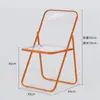 Taburete de moda ins silla de maquillaje silla para fotos silla plegable portátil para el hogar silla de comedor para tienda de bebidas frías silla transparente