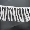 Franjas de Algodão Bege, Fio de Algodão e Bigodes Amarrados de Linha de Algodão, Bigodes de Vassoura Pequena, Renda de Algodão com Franja Alargada