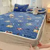 2026 Nueva Sábana Bajera Acolchada de Vellón de Leche Más Gruesa Cálida de Invierno Felpa Ropa de Cama Dormitorio Dormitorio Niños Niñas