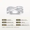 Anillo de Plata S925 con Moissanita para Mujer, Banda Cruzada Retorcida, Corte Cuadrado, Anillo de Lujo Ligero para Mujer, Joyería de Gama Alta de Nicho, Transfronterizo