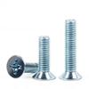 Ferro banhado azul e branco zinco American Cross cabeça contra-afundada Máquina Parafuso Americano azul e branco parafuso de zinco galvanizado americano cabeça plana fio da máquina