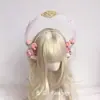 Flor lolita Virgen doble capa Halo corona de pelo Hanfu tocado diadema de plumas corona de cabeza clásica Hanyang compromiso