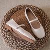 Zapatos Mary Jane de Cuero Pequeños para Primavera y Otoño Mujer Venta al por Mayor Verano Nuevo Boda Rojo Vino Zapatos Planos Zapatos Bajos Franceses de Documental