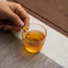Taza de té pequeña de vidrio con patrón de martillo, tazón de té, taza de degustación de té, taza de té de Kung Fu, juego de té, taza maestra, taza pequeña de vidrio con asa