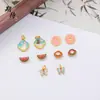 Colgante de oro DIY de larga data, mariposa degradada, conejo de jade, moneda rúnica, hebilla de seguridad, accesorios, trabajador