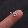 Piercing para oreja de acero inoxidable con forma de flor, diseño de circón, para oreja pequeña, venta al por mayor, novedad, transfronterizo
