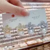 Pendientes de Flor Exagerada Estilo Francés para Mujer, Pendientes Versátiles de Aguja Plateada Lujosos y Elegantes con Accesorios de Perlas Vintage