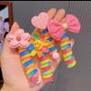 Línea Telefónica de Rollo para Niños Banda para el Cabello Artefacto para Trenzas de Niñas Banda Elástica de Goma de Girasol Elástico Alto Cuerda para el Cabello para Cola de Caballo Alta