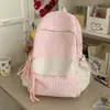 Mochila Xadrez Color Block Estilo Coreano Verde Uva Verde Nova Mochila Escolar para Estudante Mochila Grande de Alta Capacidade Simples Versátil para Mulheres