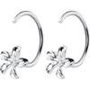 Pendientes Nalan S925 de plata con forma de flor para mujer, estilo coreano, elegantes, sencillos, pequeños, con gancho para la oreja, joyería con forma de flor de cinco pétalos E9029