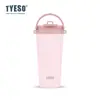 TYESO/ Nueva Taza de Café de Cerámica Interior de Alto Valor con Popote de Acero Inoxidable, Doble Uso para Oficina, Vaso de Agua