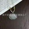 Colgante de bambú de calcedonia blanca estilo simple y vintage, colgante de loto de ágata natural simbolizando el progreso continuo, cadena para la clavícula para el éxito académico y profesional