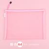 Bolsa de arquivo transparente para escritório, grande capacidade, malha de nylon, durável, bolsa de informações, A4, estudantil, portátil, com zíper, bolsa de armazenamento