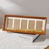 Marco de fotos de madera largo con múltiples compartimentos, expositor de mesa conectado de cinco o seis paneles, nuevo marco de fotos de boda y de registro estilo chino