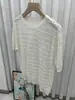 Majia OrderRopa para Mujer Estilo Suave y Femenino, Camiseta de Punto Ondulado de Manga Corta con Cuello Redondo a la Moda