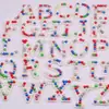 26 Acessórios de Letras do Alfabeto Inglês, Contas Soltas, Apliques de Tecido com Pérolas para DIY, Apliques de Strass, Decoração de Roupas, Acessórios para Vestido de Casamento