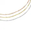 C108 Colar de camada dupla com temperamento simples europeu e americano, personalidade, temperamento, pingente redondo liso, corrente curta para o pescoço, atacado para mulheres