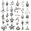 Paquete Mixto de 32 Piezas Estrella de Mar Tortuga Animal Marino Colgante de Aleación Accesorios Pulsera Collar Personalizado DIY