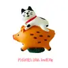 Enfeites de Mesa Estilo Japonês Zakka para Atrair Riqueza e Boa Sorte, Artesanato Auspicioso com Tema de Peixe, Mini Decorações