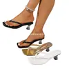 Calzado transfronterizo europeo y americano, chanclas de verano, sandalias de tacón alto, tallas grandes, colección 2026, tacones altos de tira fina, venta al por mayor, tallas grandes