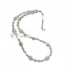 Estilo K de Joyería de Diseño Original Hecho a Mano Plata Esterlina S925 Piedra de Hielo Perla Natural Collar Apilado Cadena para Suéter para Mujer