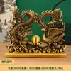 Enfeites de Dragão e Fênix de Latão, Símbolos de Boa Sorte Dragão e Fênix, Dragão e Fênix Brincando com Pérolas, Presentes de Casamento, Decoração de Casa Enfeites de Cobre